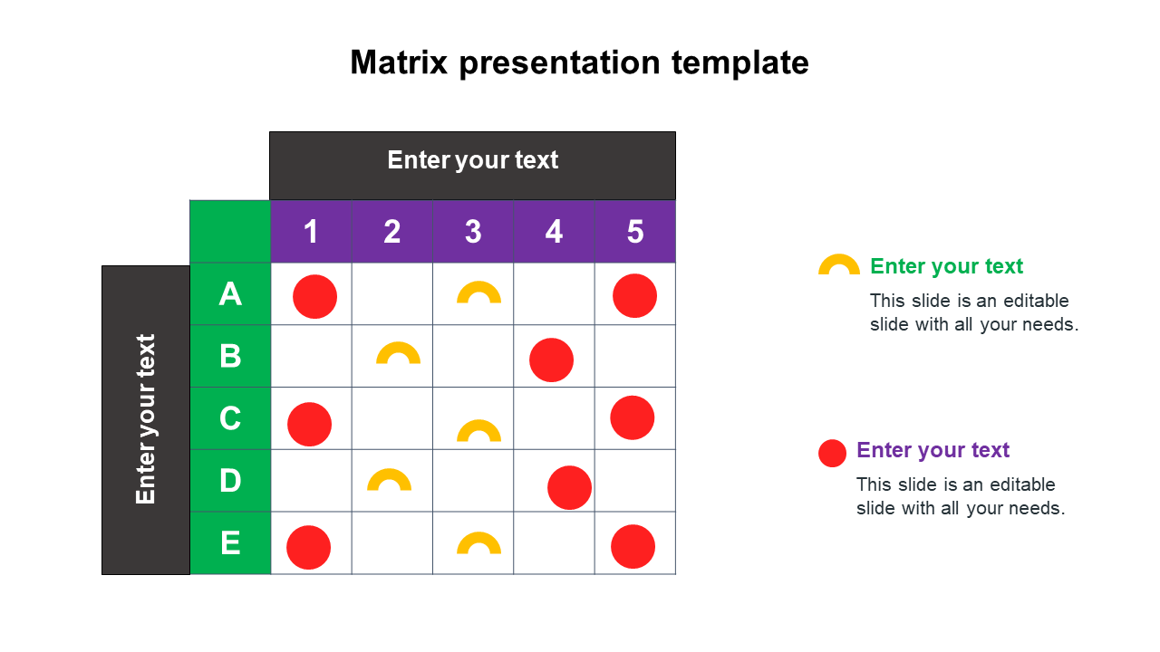 Creative Matrix Presentation Template Slide Designs 